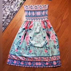 Boho Floral Mini Length Tube Dress